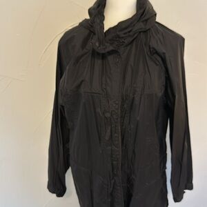 UNIQLO U Black Packable Long Coat Parka EUC M